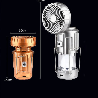 Solar Electric Fan with Waterproof Panel for Outdoor Camping