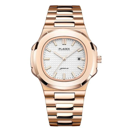 Premium Waterproof Quartz Watch with stainless steel case, mineral glass face, and quartz movement for reliable timekeeping