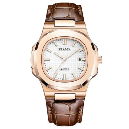 Premium Waterproof Quartz Watch with stainless steel case, mineral glass face, and quartz movement for reliable timekeeping
