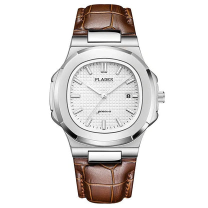 Premium Waterproof Quartz Watch with stainless steel case, mineral glass face, and quartz movement for reliable timekeeping