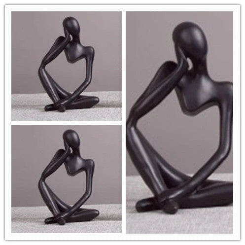 Handmade Thinker Statue Abstract Figure Sculpture in resin for home and office decoration