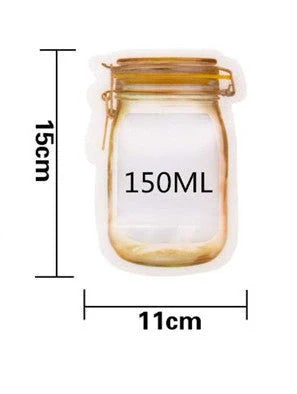 Reusable waterproof sealed snack storage bag with zipper, 1L capacity
