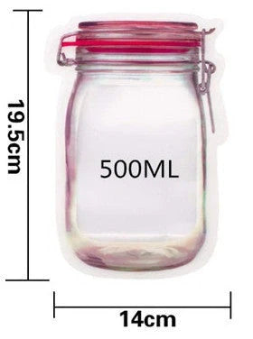 Reusable waterproof sealed snack storage bag with zipper, 1L capacity