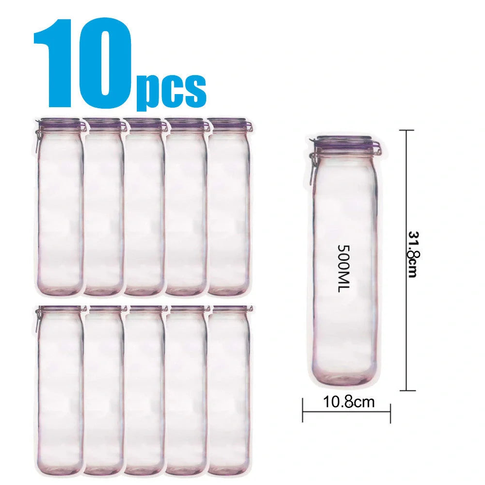 Reusable waterproof sealed snack storage bag with zipper, 1L capacity