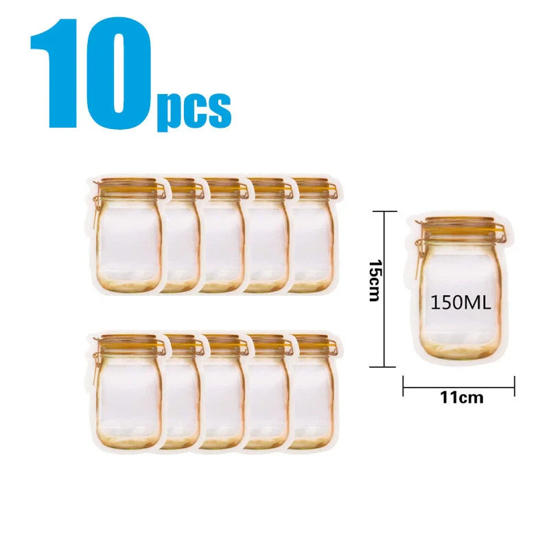Reusable waterproof sealed snack storage bag with zipper, 1L capacity