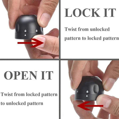 Premium silicone wine and champagne bottle stoppers in black colour, designed to create an airtight seal and lock in freshness
