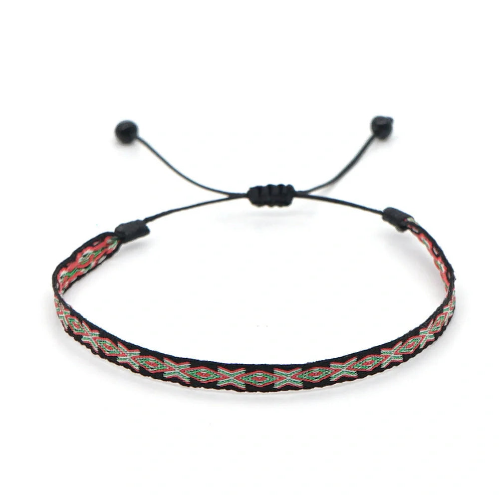 Handcrafted bohemian bracelet with ethnic flair, featuring premium Miyuki DB beads and traditional weaving techniques