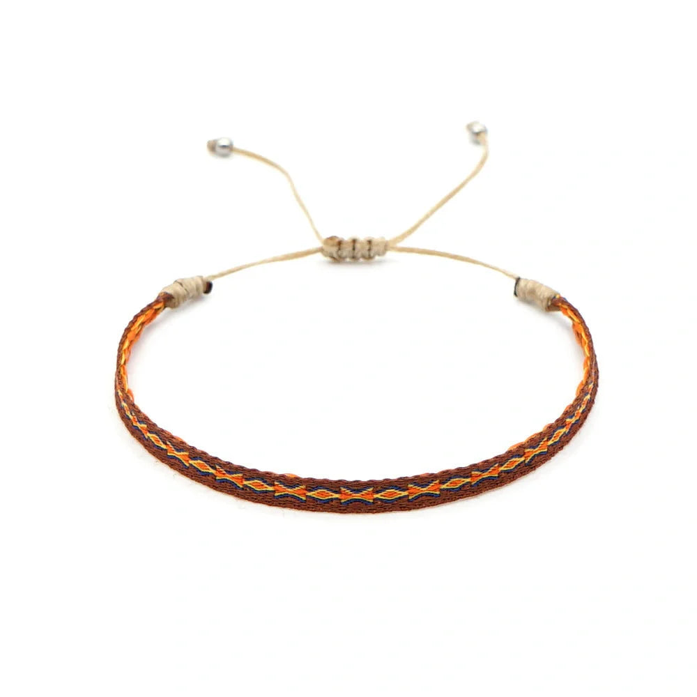 Handcrafted bohemian bracelet with ethnic flair, featuring premium Miyuki DB beads and traditional weaving techniques