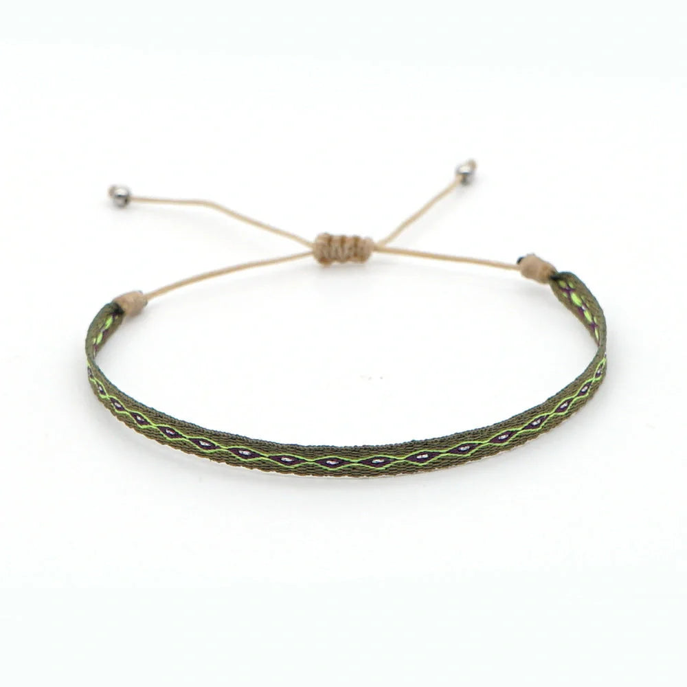 Handcrafted bohemian bracelet with ethnic flair, featuring premium Miyuki DB beads and traditional weaving techniques
