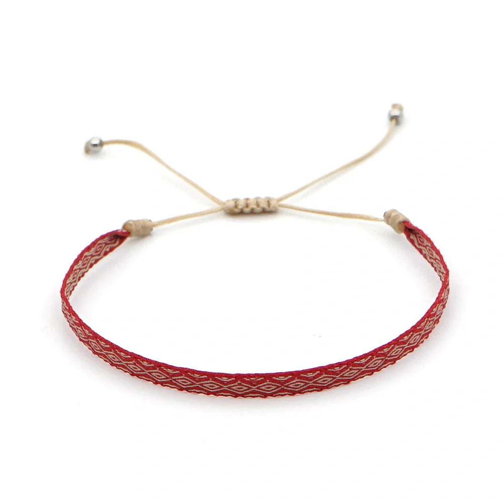 Handcrafted bohemian bracelet with ethnic flair, featuring premium Miyuki DB beads and traditional weaving techniques