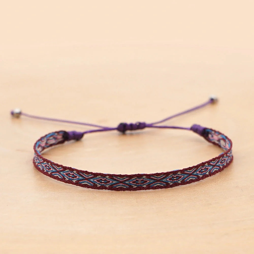 Handcrafted bohemian bracelet with ethnic flair, featuring premium Miyuki DB beads and traditional weaving techniques