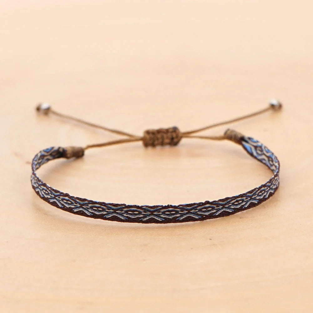 Handcrafted bohemian bracelet with ethnic flair, featuring premium Miyuki DB beads and traditional weaving techniques