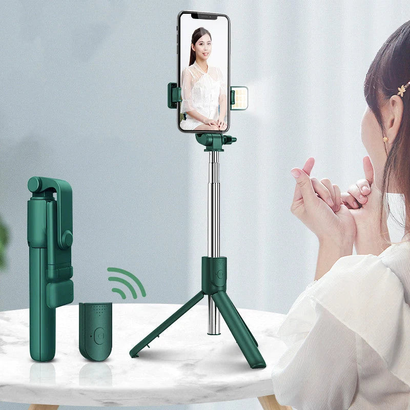 Universal Bluetooth Selfie Stick with Tripod and Remote Control in various colors