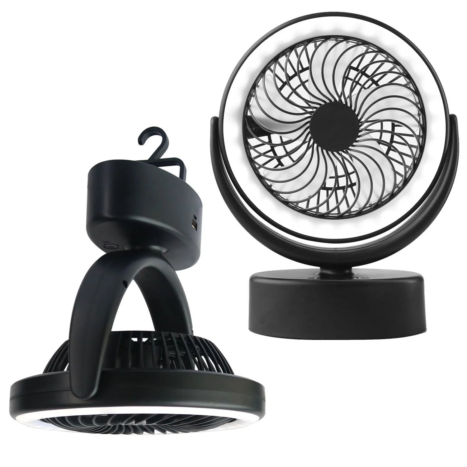 Portable LED Camping Lantern with adjustable fan and 18 high-brightness LEDs