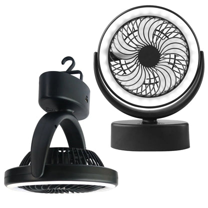 Portable LED Camping Lantern with adjustable fan and 18 high-brightness LEDs