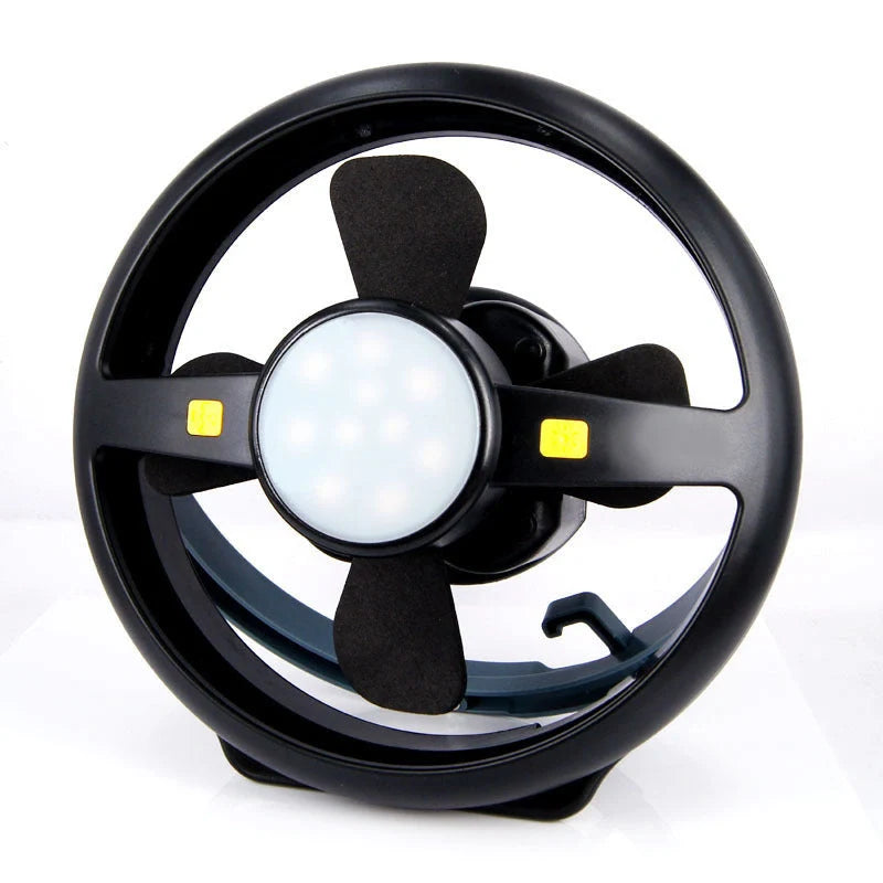 Portable LED Camping Lantern with adjustable fan and 18 high-brightness LEDs