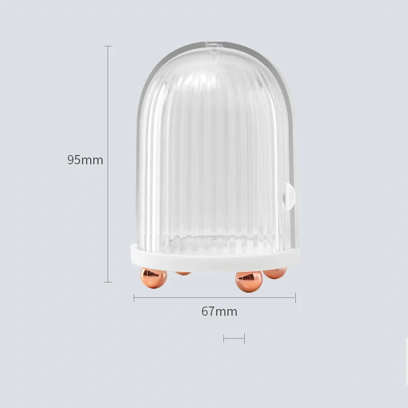 Transparent birdcage cosmetic storage box for makeup sponges