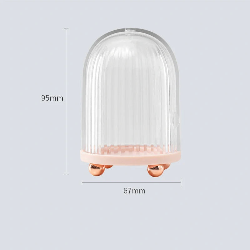 Transparent birdcage cosmetic storage box for makeup sponges