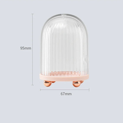 Transparent birdcage cosmetic storage box for makeup sponges