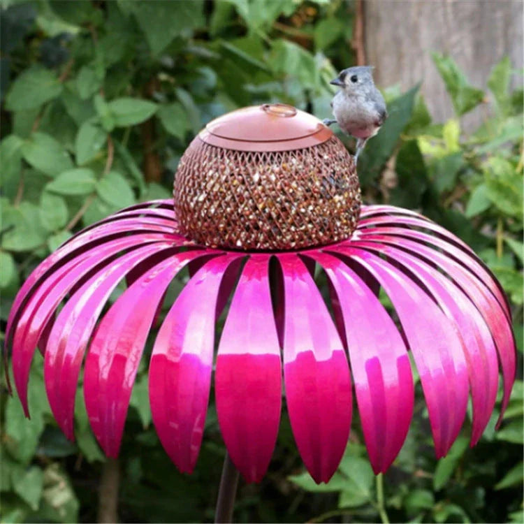 Elegant petal-shaped bird feeder in various colors, designed to attract and delight birds in your backyard