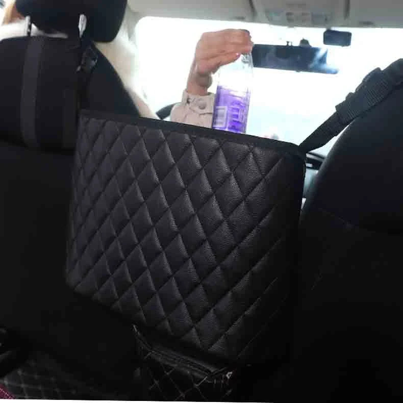 Premium Car Storage Organiser with Handbag Holder - Durable PU construction, versatile storage compartments, and convenient handbag holder for a tidy, organised car interior