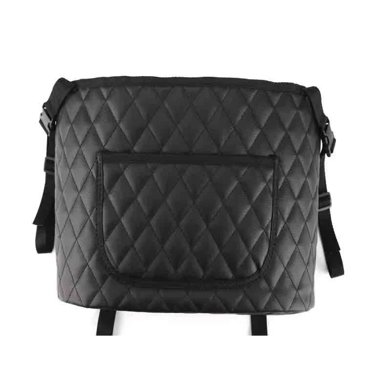 Premium Car Storage Organiser with Handbag Holder - Durable PU construction, versatile storage compartments, and convenient handbag holder for a tidy, organised car interior