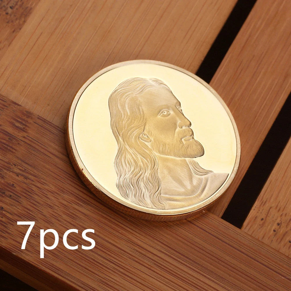 Jesus Commemorative Coin in gold and silver finishes, a symbol of faith and devotion