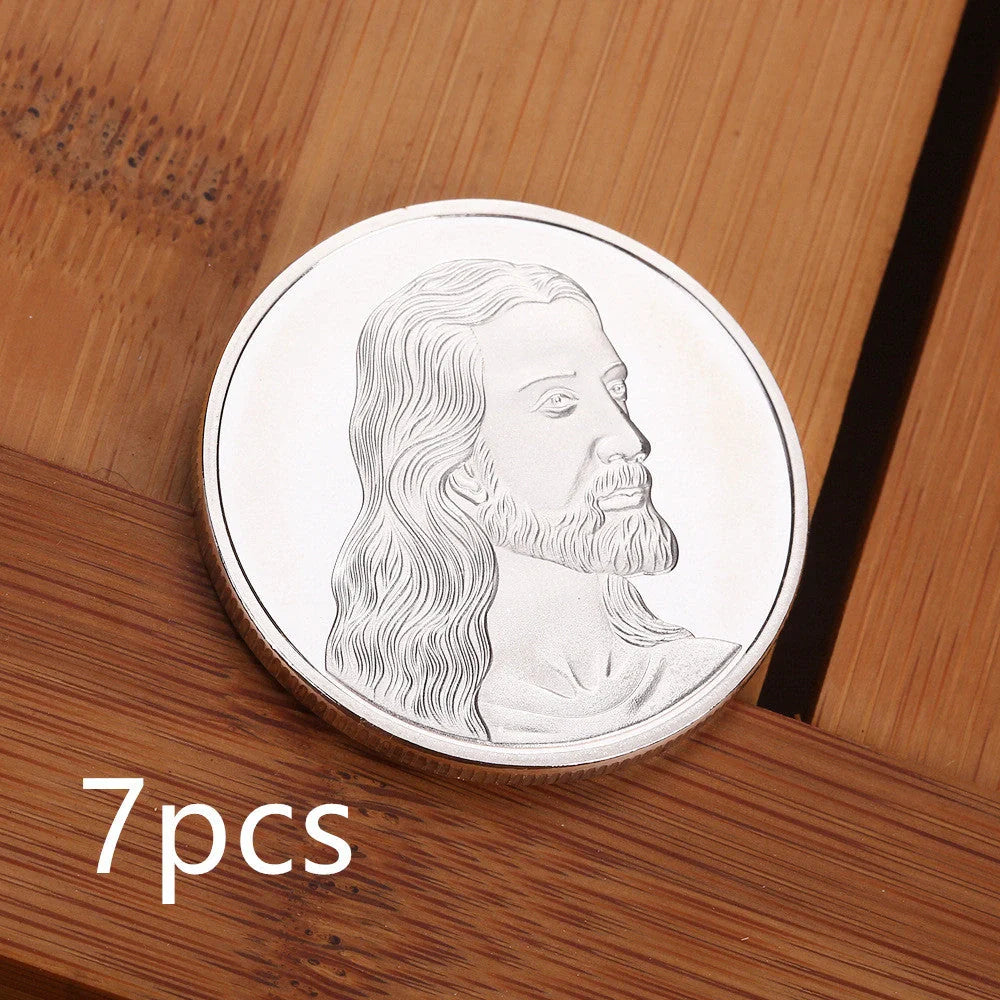 Jesus Commemorative Coin in gold and silver finishes, a symbol of faith and devotion