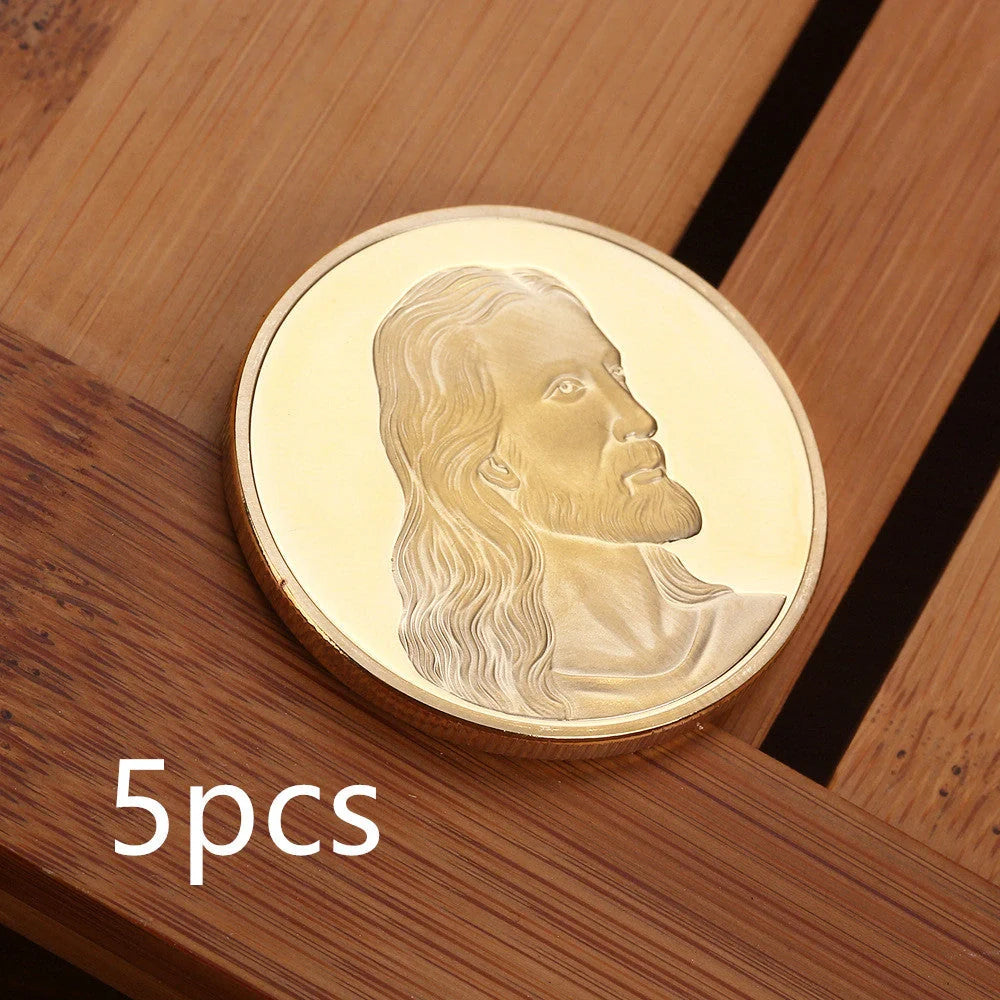 Jesus Commemorative Coin in gold and silver finishes, a symbol of faith and devotion