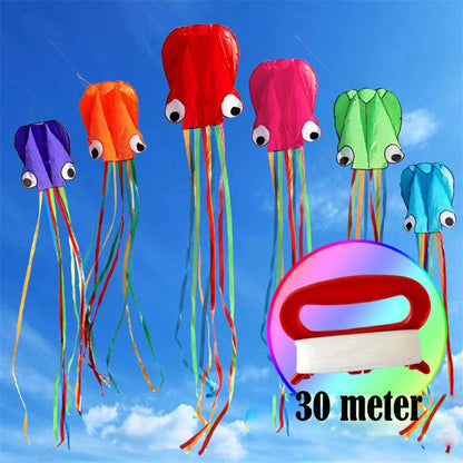 Premium 13ft Octopus Kite with durable handle and vibrant, eye-catching design for outdoor fun and summer adventures