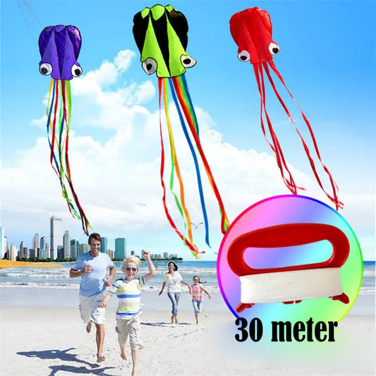 Premium 13ft Octopus Kite with durable handle and vibrant, eye-catching design for outdoor fun and summer adventures