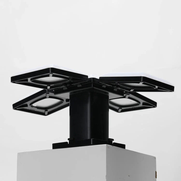 Square LED bedside lamp with folding design and adjustable brightness settings
