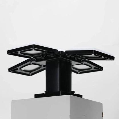 Square LED bedside lamp with folding design and adjustable brightness settings