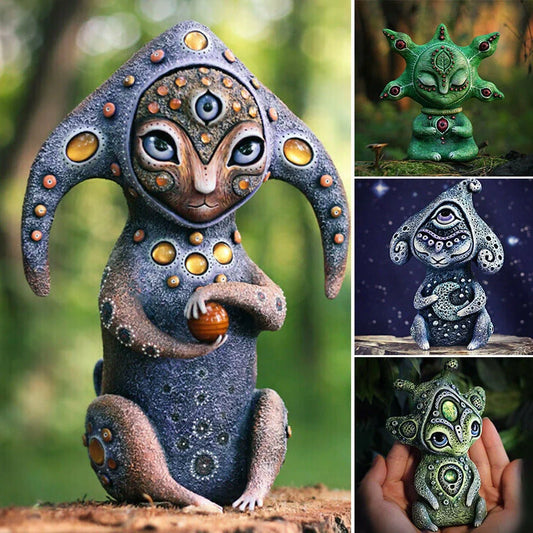 Handcrafted fantasy creature resin garden ornament, unique decoration for outdoor and indoor spaces