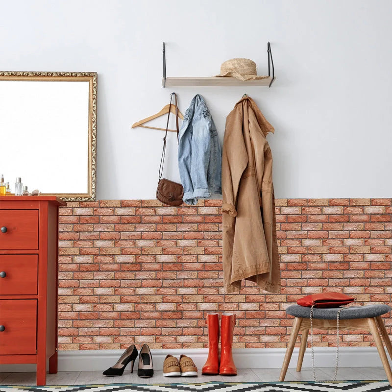 Brick texture self-adhesive wallpaper for moisture-proof home decoration
