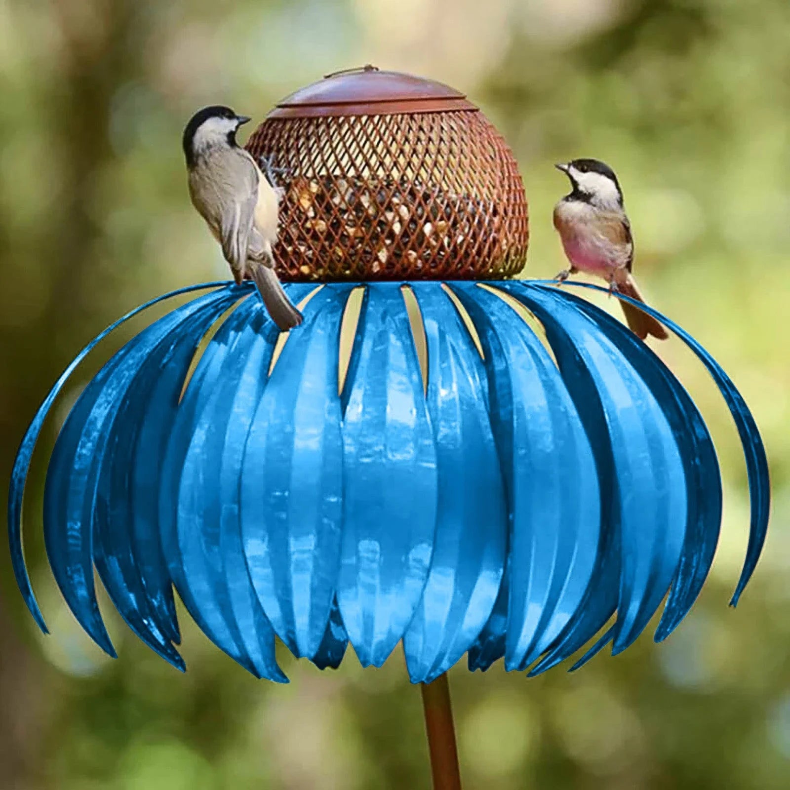 Elegant petal-shaped bird feeder in various colors, designed to attract and delight birds in your backyard