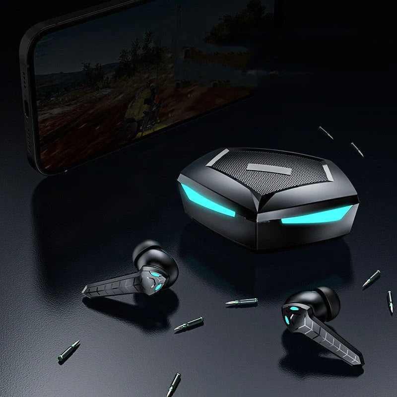 TWS Gaming Headset with zero delay and 360 stereo sound in black and white options