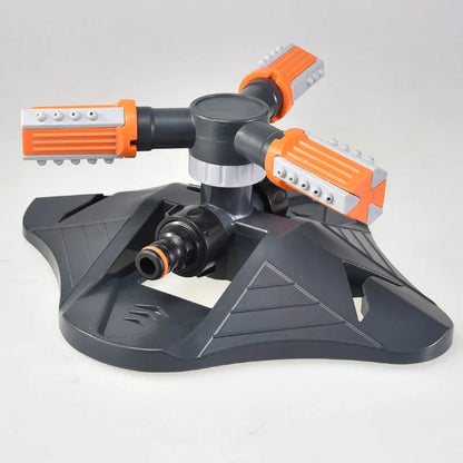 Adjustable 360-degree 3-arm rotating sprinkler for efficient lawn and garden irrigation
