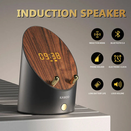 Innovative induction speaker with integrated alarm clock - wireless music experience with premium sound quality