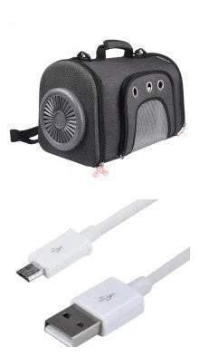 Space Cat Bag with mesh ventilation and silent fan for pet travel