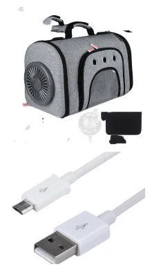 Space Cat Bag with mesh ventilation and silent fan for pet travel