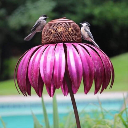 Elegant petal-shaped bird feeder in various colors, designed to attract and delight birds in your backyard