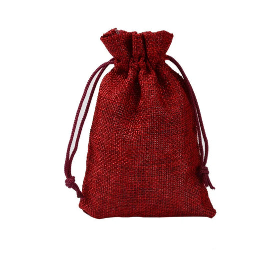 Mini linen drawstring jewelry gift bags in various colours