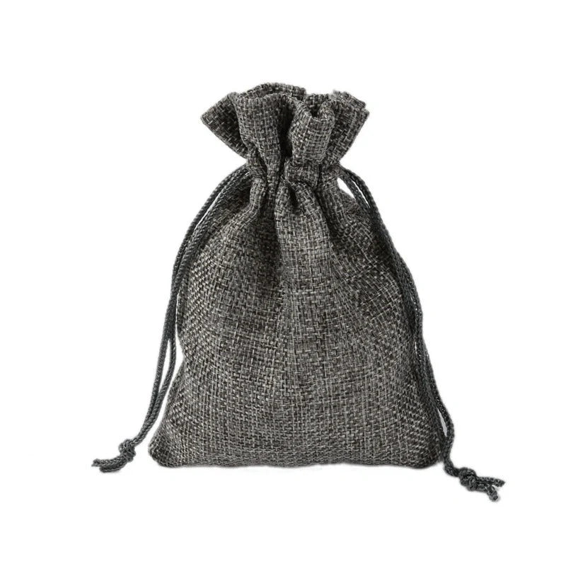 Mini linen drawstring jewelry gift bags in various colours
