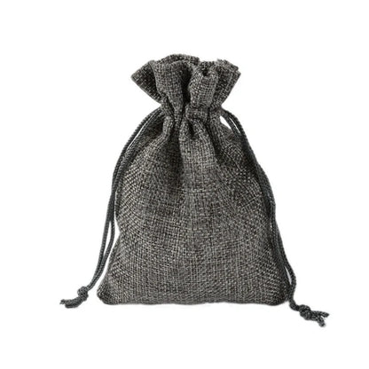 Mini linen drawstring jewelry gift bags in various colours
