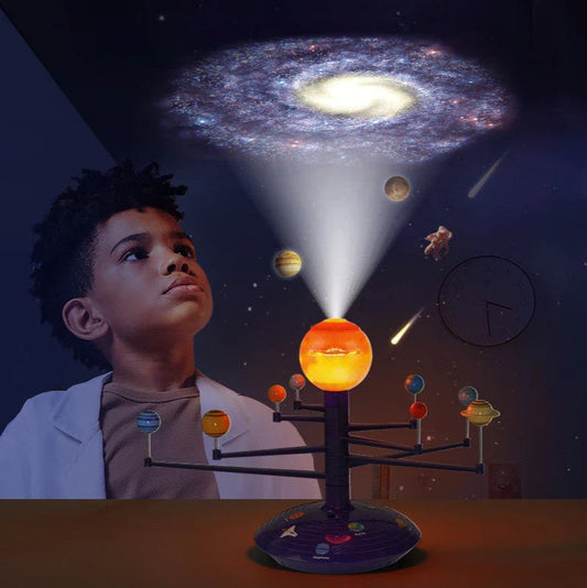 Interstellar LED Sky Projector displaying captivating solar system projections with rotating display and voice control features