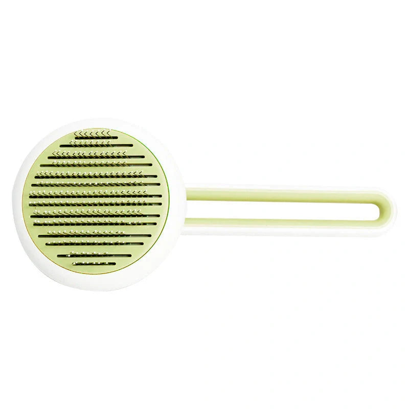 Automatic pet hair remover brush in pink, blue, and green options