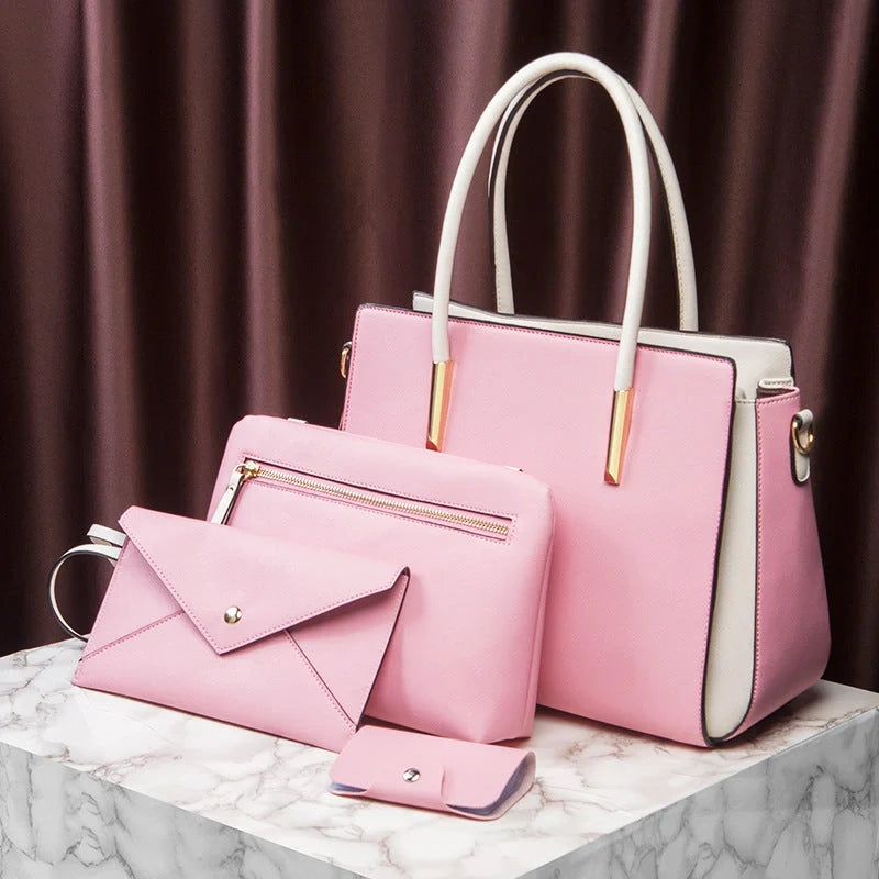 Women's European Style Large Handbag in various colours with zipper closure and retro design