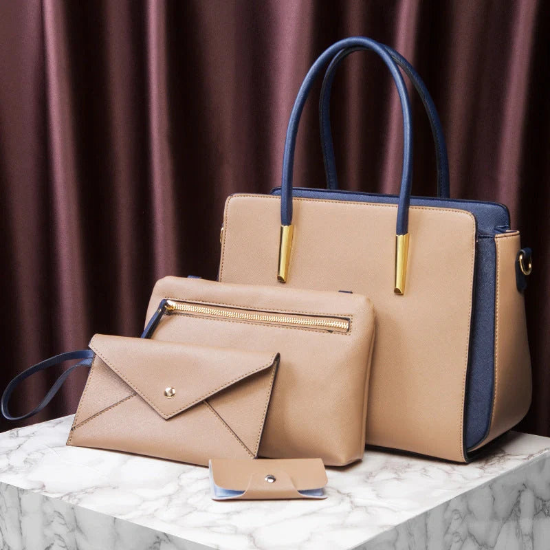 Women's European Style Large Handbag in various colours with zipper closure and retro design