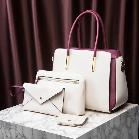 Women's European Style Large Handbag in various colours with zipper closure and retro design